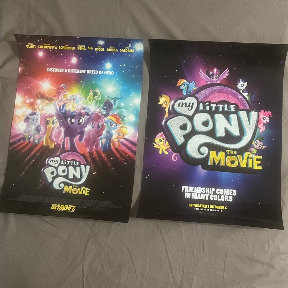 My Little Pony BOTH Movie Posters 2017 13.5x20 Hasbro Lions Gate Origin new - Picture 4 of 14